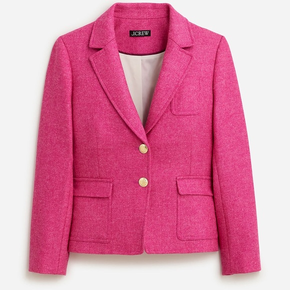 NWT J.Crew Shrunken-fit Blazer In Pink English Wool - Picture 4 of 6